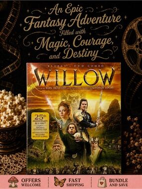 Willow 25th Anniversary Blu-ray DVD Combo w Slipcover Fantasy Classic